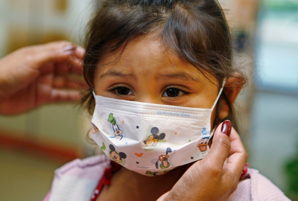 FILE - Lucile Packard Children's Hospital at Stanford visitor Sheila Garcia, 3, wears before visiting a patient at the hospital in Palo Alto, Calif., Oct. 19, 2009. (AP Photo/Paul Sakuma, File).