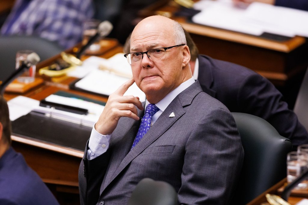 Municipal Affairs and Housing Minister Rob Flack attends Question Period at Queen's Park in Toronto on May 13, 2025.
