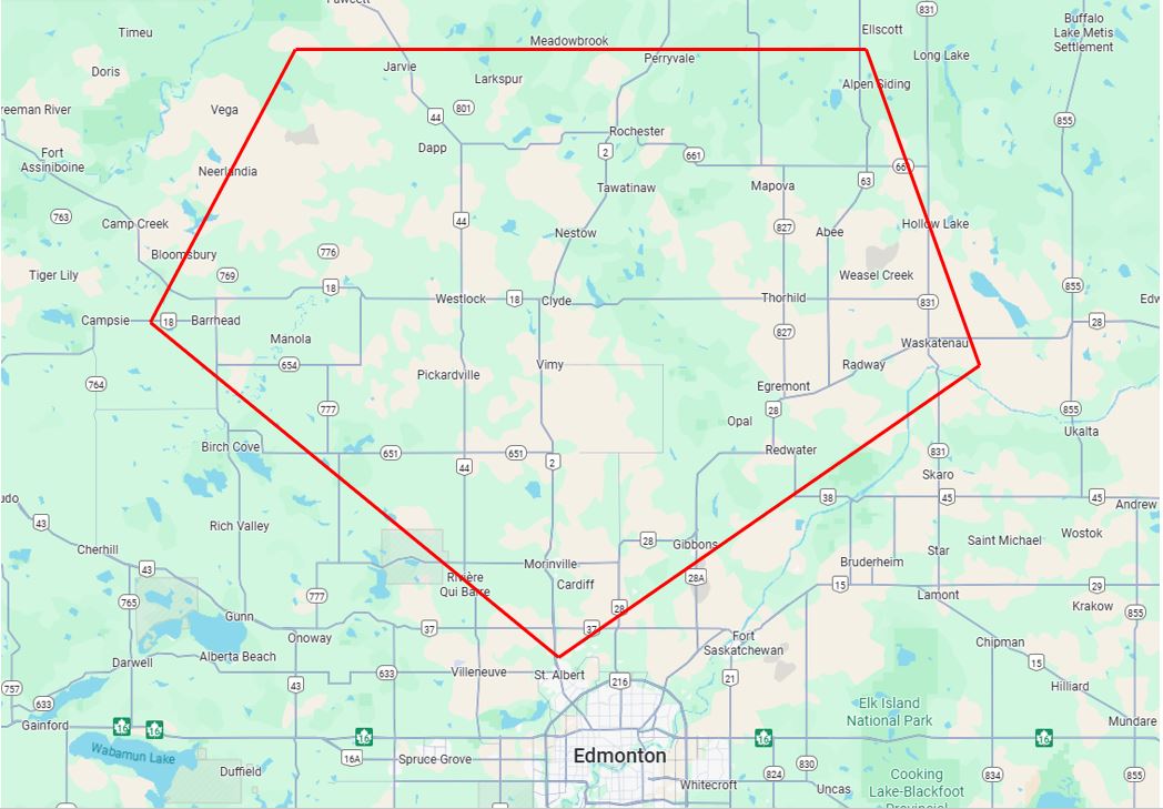 Map of area where abandoned well containing Ruth Clarke's remains is believed to be located.