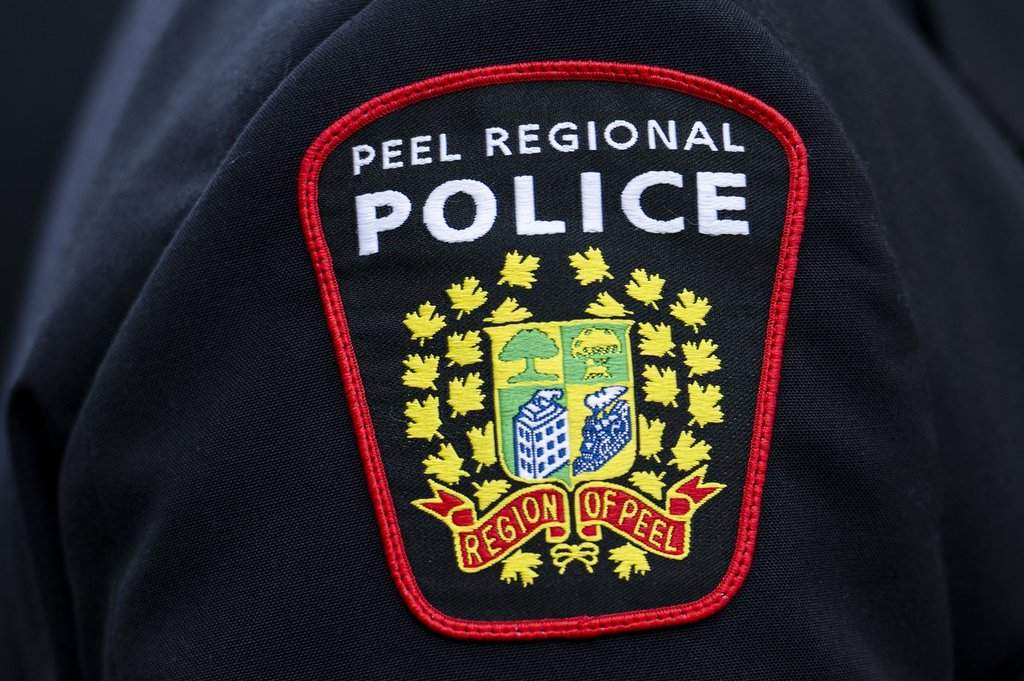 A Peel Regional Police logo is seen in Ottawa, on Sunday, Sept. 28, 2025. 