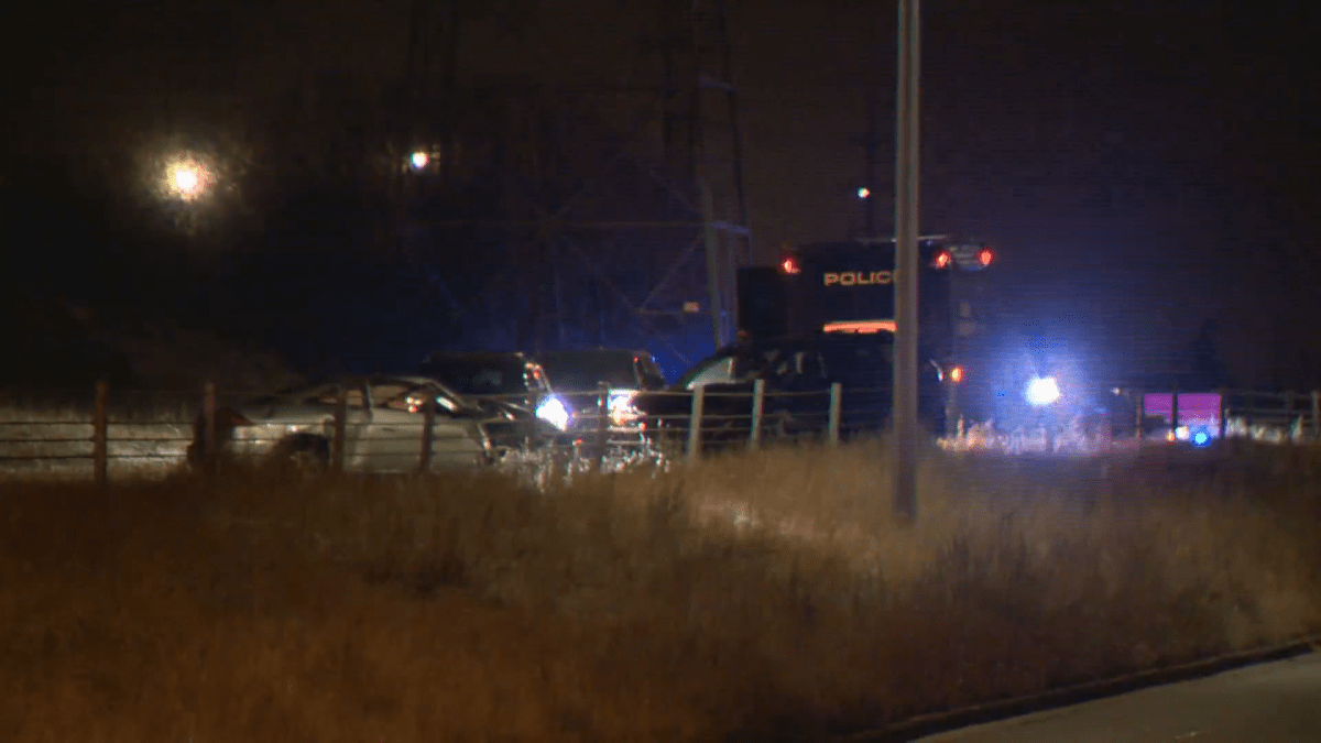A police vehicle on the scene of a collision