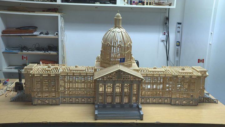 Matchstick model of the Alberta Legislature.