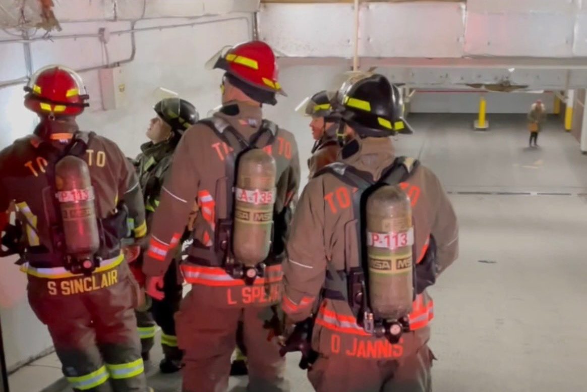 Crews at a Toronto apartment building dealing with a "complex fire" that has displaced residents in 408 units.