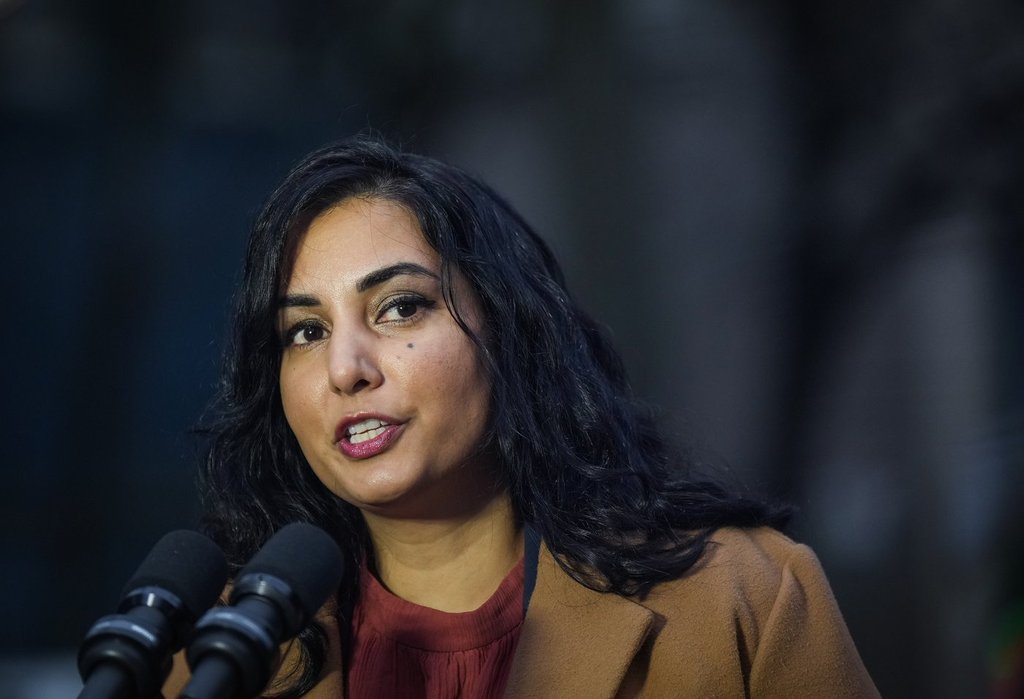 B.C. Attorney General Niki Sharma responds to questions outside B.C. Supreme Court in Vancouver, on Monday, Nov. 27, 2023. THE CANADIAN PRESS/Darryl Dyck.