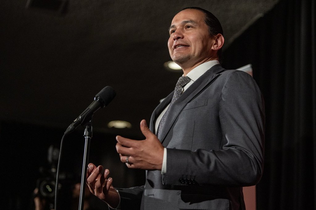 Premier of Manitoba Wab Kinew speaks to media prior to the First Minister’s Meeting in Saskatoon on Monday, June 2, 2025. THE CANADIAN PRESS/Liam Richards.