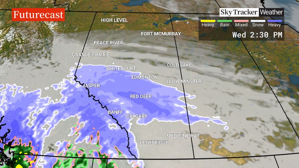 With snow in the forecast for most of Alberta on Wednesday, it appears those Albertans who are dreaming of a white Christmas will have their wish come true.
