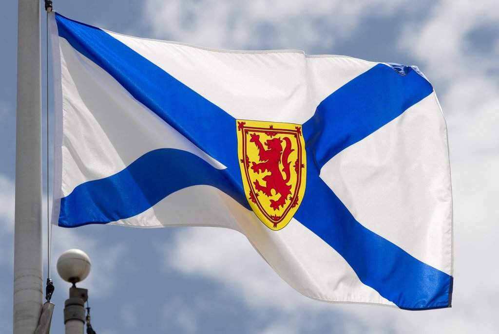 Nova Scotia's provincial flag flies in Ottawa on July 3, 2020. THE CANADIAN PRESS/Adrian Wyld.