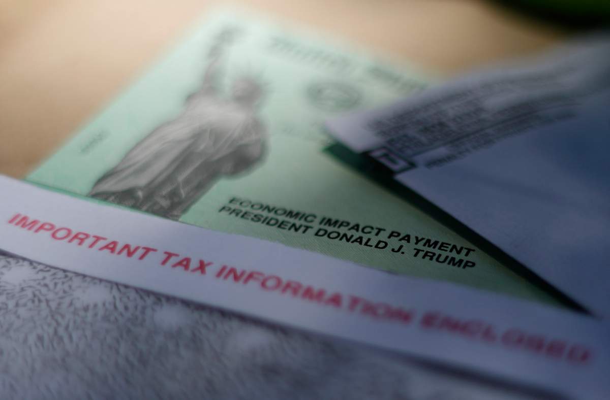 Donald Trump's name is printed on an IRS check