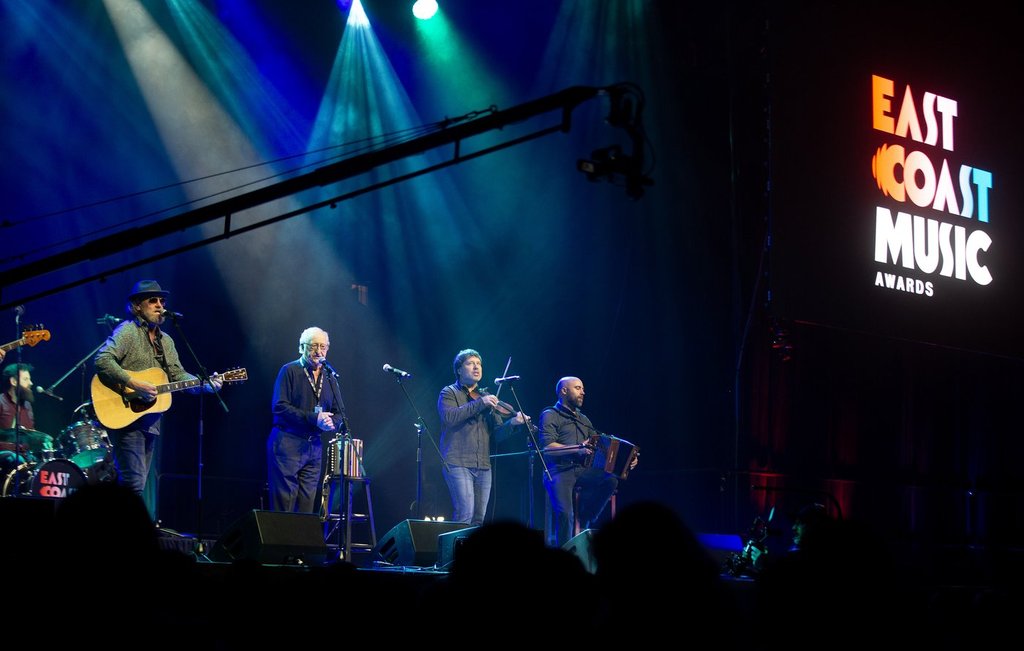 Shanneyganock with Bud Davidge perform at the East Coast Music Awards gala in St. John's, N.L. on Thursday, May 8, 2025.  THE CANADIAN PRESS/Paul Daly.