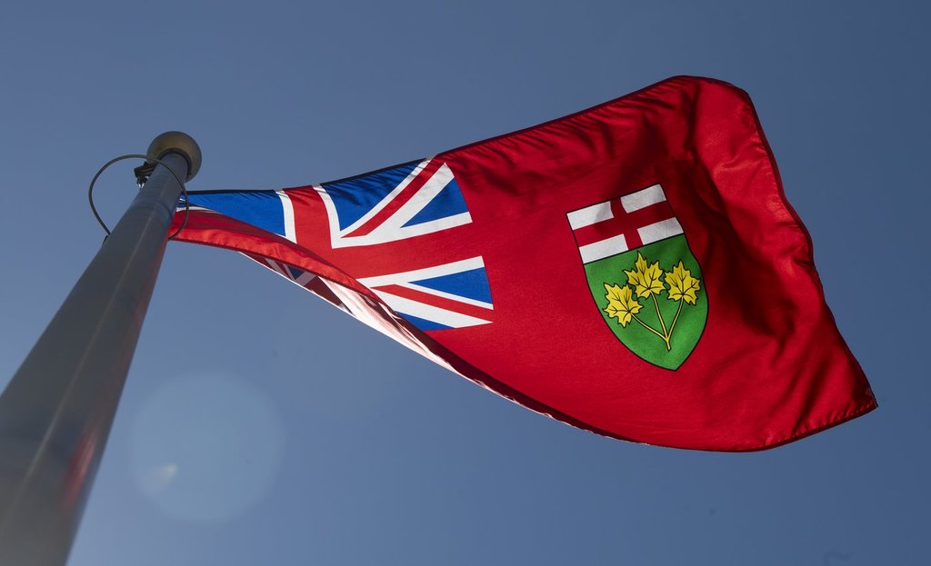 Ontario's provincial flag flies in Ottawa,  Monday, July 6, 2020. 
