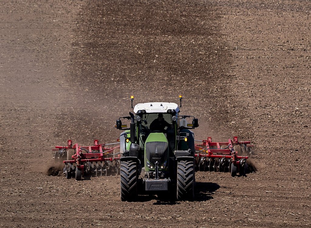 A farmer works a field in Churchville, N.S. on Monday, May 9, 2022. THE CANADIAN PRESS/Andrew Vaughan.