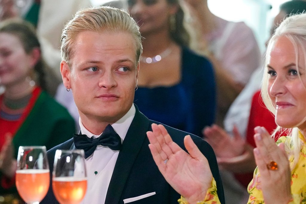 Norway's Marius Borg Hoiby and Crown Princess Mette-Marit in Oslo, June 16, 2022.