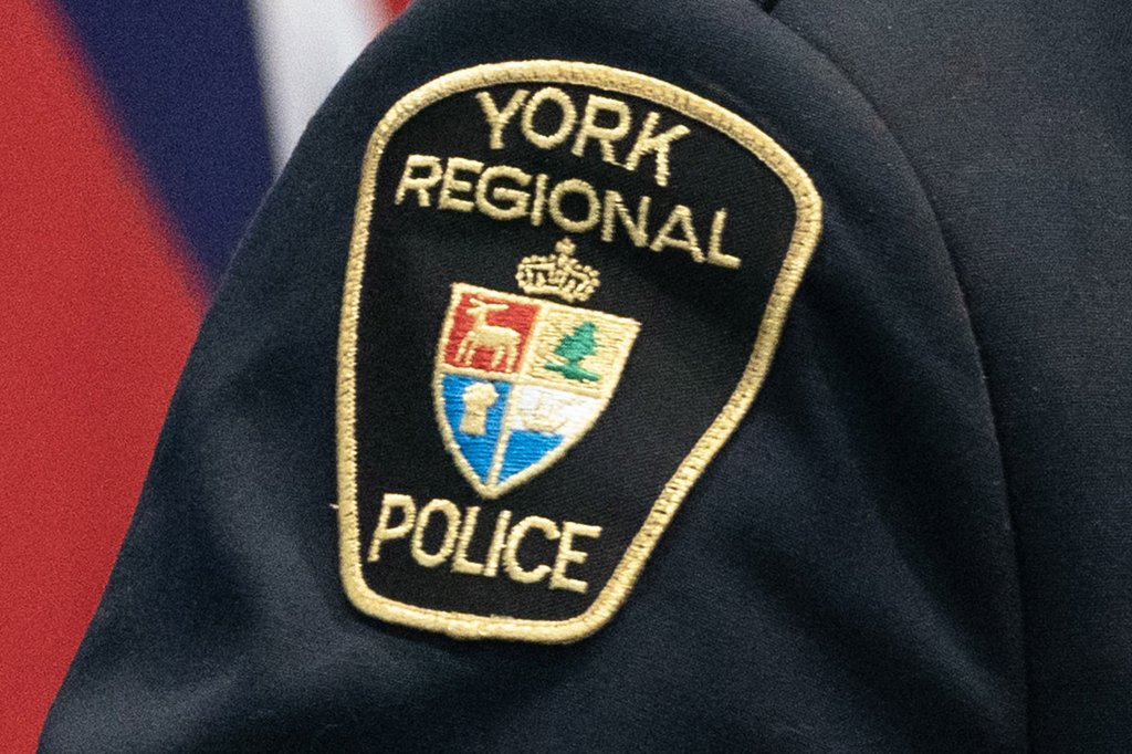 A York Regional Police patch is shown in Aurora, Ont. on Dec. 19, 2022. THE CANADIAN PRESS/Arlyn McAdorey.