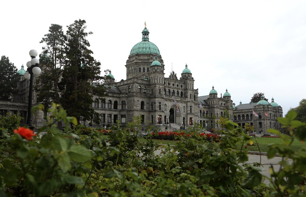 The legislature building in Victoria is shown on Monday, Sept. 25, 2023. THE CANADIAN PRESS/Chad Hipolito.