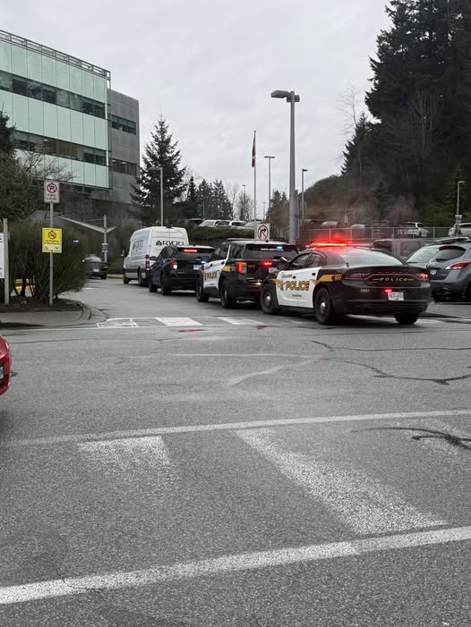 Abbotsford police on scene at the hospital following a weapons call on Monday afternoon.