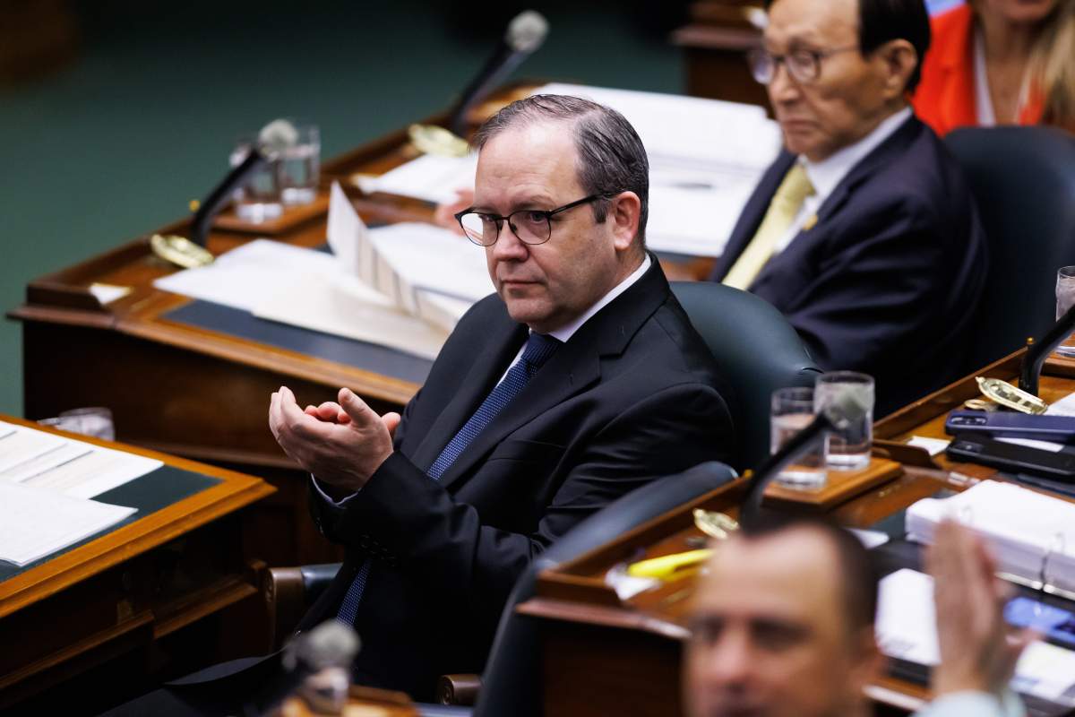 PC MPP Doug Downey attends Question Period at Queen's Park in Toronto on Tuesday, May 13, 2025. 