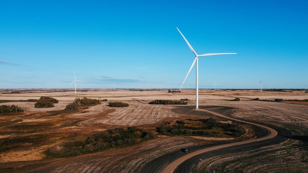 The Bekevar Wind Facility near Kipling, Sask., is pictured in this undated photo. The project was built in November 2024 and received some complaints from community members. Another wind farm, called the Seven Stars Energy Project, is proposed to be built near Weyburn, Sask., and has received intense pushback. THE CANADIAN PRESS/Handout - SaskPower (Mandatory Credit).