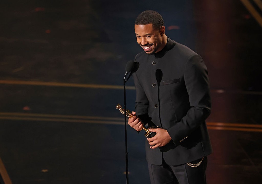 Michael B. Jordan accepts the Actor in a Leading Role award for 'Sinners' onstage during the 98th Oscars at Dolby Theatre on March 15, 2026 in Hollywood, California.
