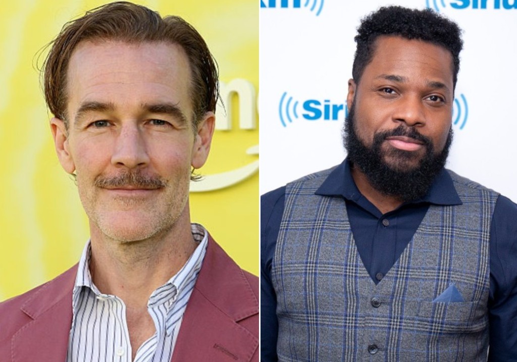 (L-R:) James Van Der Beek attends the Los Angeles premiere of the Prime video series 'Overcompensating' at Hollywood Palladium on May 14, 2025, in Los Angeles, Calif., and Malcolm-Jamal Warner visits SiriusXM Studios on June 11, 2024, in New York City.
