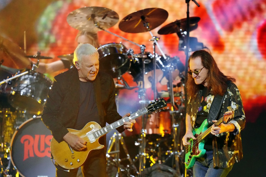 Rush perform at the 2026 Juno Awards in Hamilton, on Sunday, March 29, 2026.
