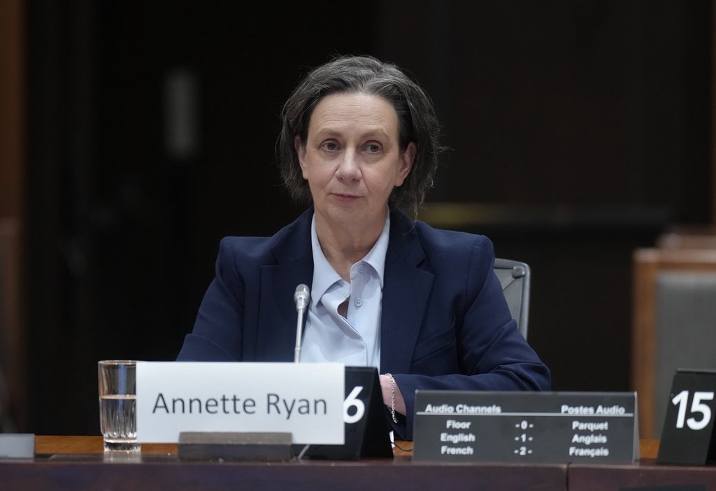 Parliamentary Budget Officer nominee Annette Ryan appears before the Standing Committee on Finance in Ottawa, Monday, March 23, 2026. THE CANADIAN PRESS/Adrian Wyld.
