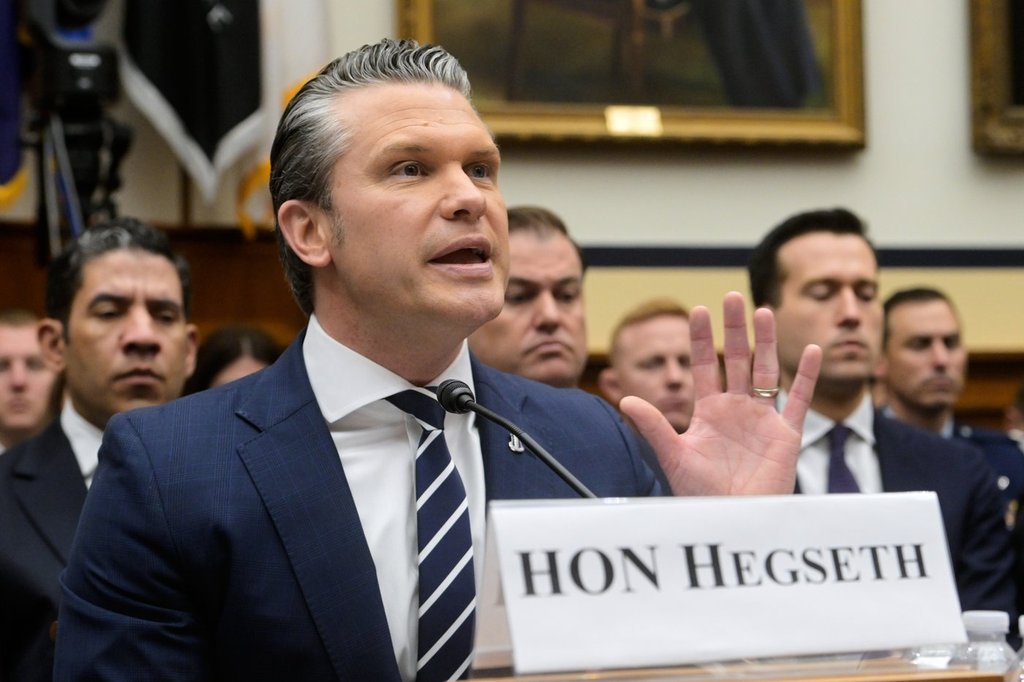 Secretary of Defense Pete Hegseth appears before a House Committee on Armed Services business meeting on the Department of Defense Fiscal Year 2027 on Capitol Hill, Wednesday, April 29, 2026, in Washington. (AP Photo/Rod Lamkey Jr.).