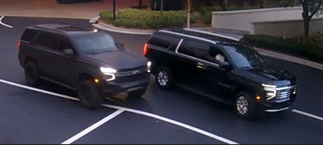 Vehicles photographed at the scene where Offset was shot in the leg on April 6.