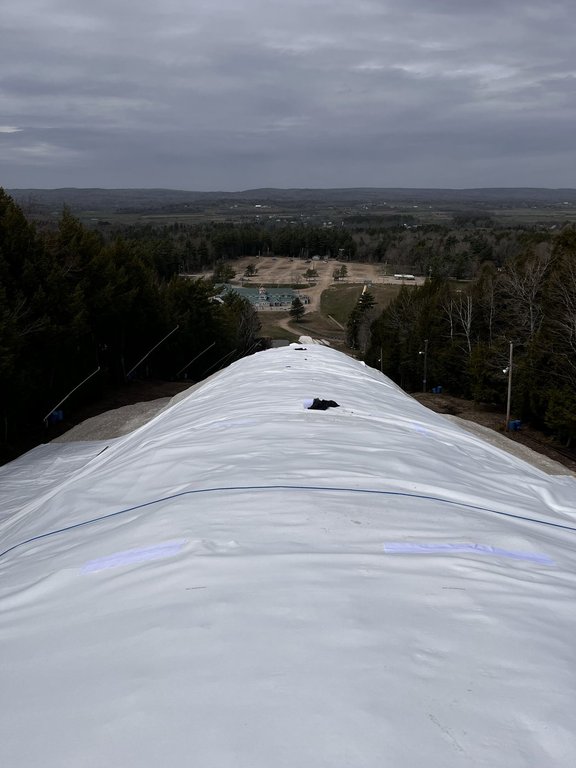 About 18,000 cubic metres of snow is wrapped up in insulating blankets at Nova Scotia Ski Martock in an effort to save it for the next ski season as shown in this undated handout photo.  THE CANADIAN PRESS/Handout-Michal Ritter(Mandatory Credit).
