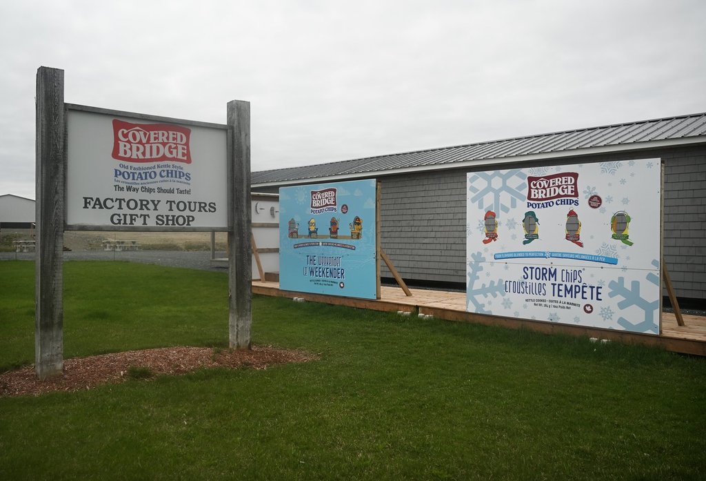 The Covered Bridge Potato Chip factory site is seen in Hartland, N.B., on Friday, May 9, 2025. THE CANADIAN PRESS/Graham Hughes.