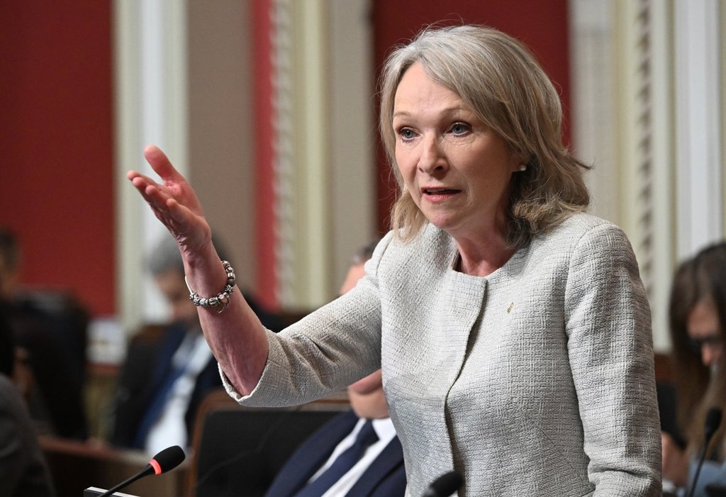 Quebec’s Health Minister, Sonia Bélanger, responds to the opposition during Question Time at the Quebec National Assembly on Wednesday 6 May 2026. THE CANADIAN PRESS/Jacques Boissinot.