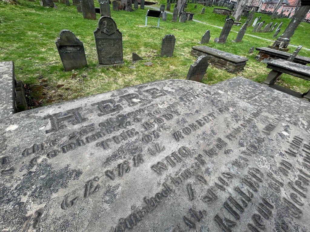The inscription on the grave of Maj.-Gen. Robert Ross, the commander of the British forces that attacked Washington D.C. in 1814, is seen on May 8, 2026. 
THE CANADIAN PRESS/Devin Stevens.