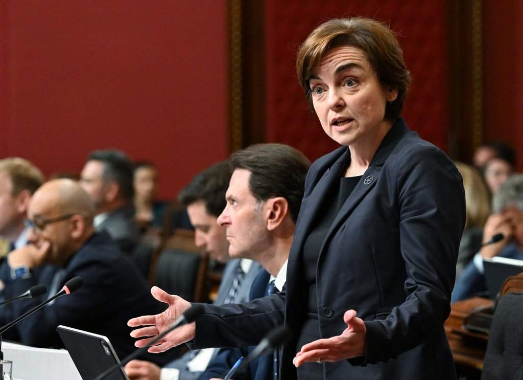 Quebec Premier Christine Frechette responds during question period at the legislature in Quebec City, Tuesday, May 26, 2026. THE CANADIAN PRESS/Jacques Boissinot.