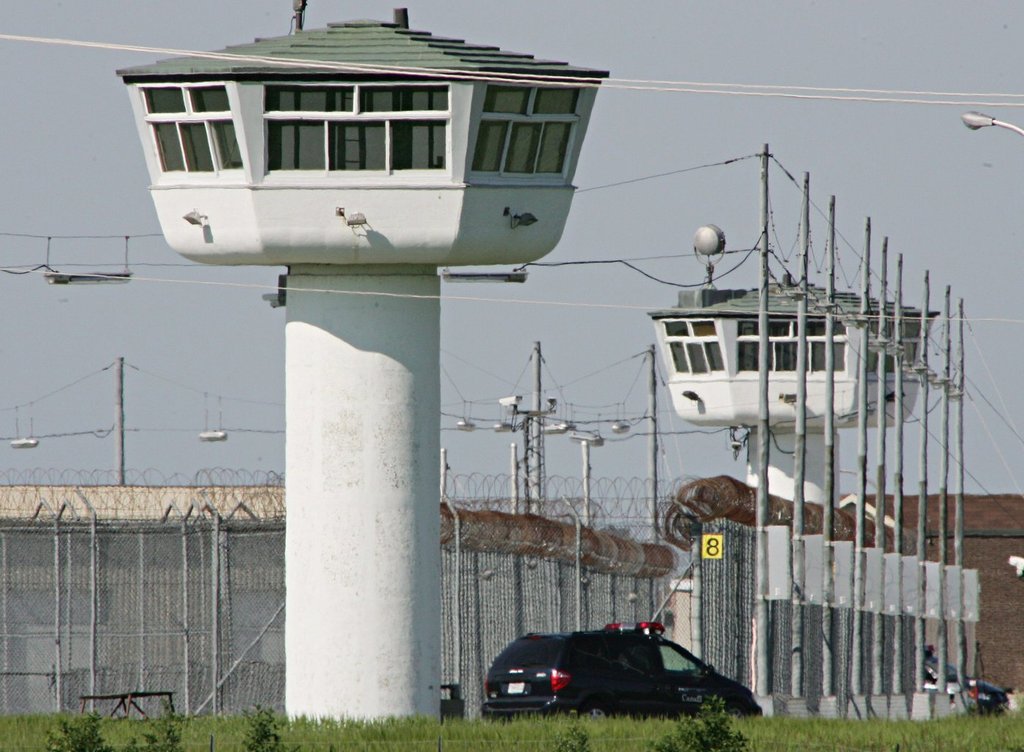 A prison van drives around the Sainte-Anne-des-Plaines correctional facility in Sainte-Anne-des-Plaines, Quebec, on July 3, 2005. 