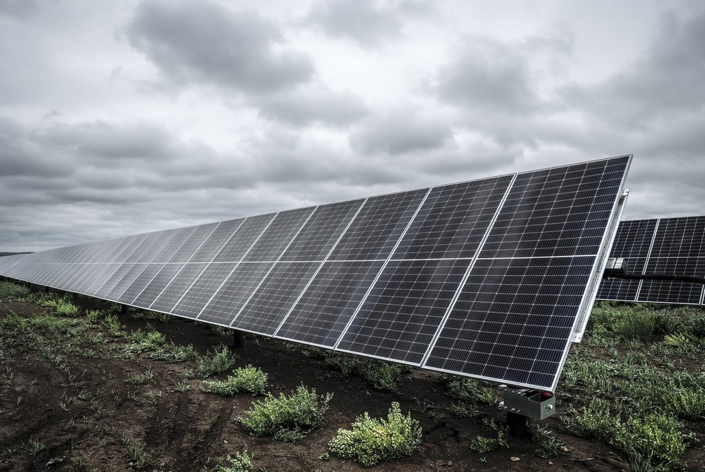 Solar panels are pictured in this file photo near Drumheller, Alta., Tuesday, July 11, 2023. THE CANADIAN PRESS/Jeff McIntosh.