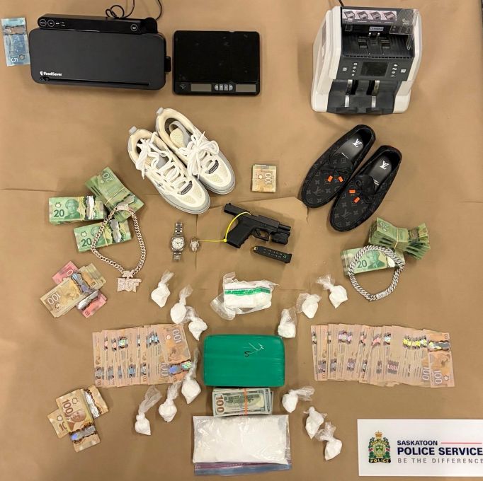 High-end jewelry, clothes, cocaine, and cash were among the items seized by Saskatoon police. Four men from Toronto were charged in connection, police said.