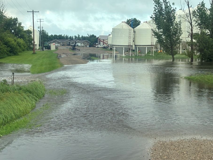 Minto, Man., saw more than 113 millimetres of rain as of Tuesday morning, ECCC said.