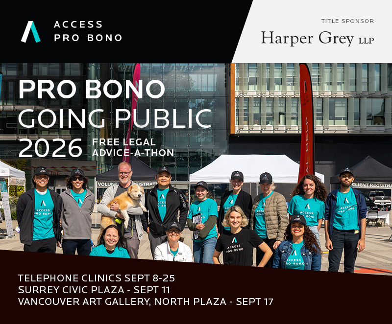 Access Pro Bono’s 19th Annual Pro Bono Going Public, Free Legal Advice-a-Thon proudly supported by Global BC - image