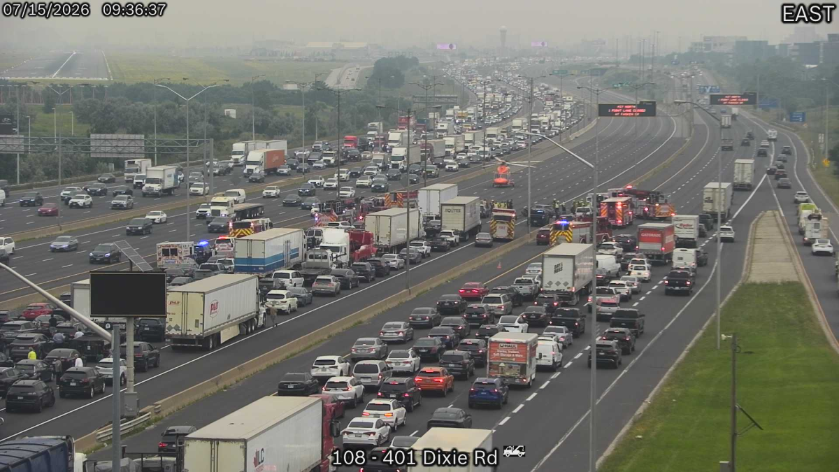 Two people have died and three more are in hospital after a multi-vehicle crash on Highway 401 running through Mississauga.
