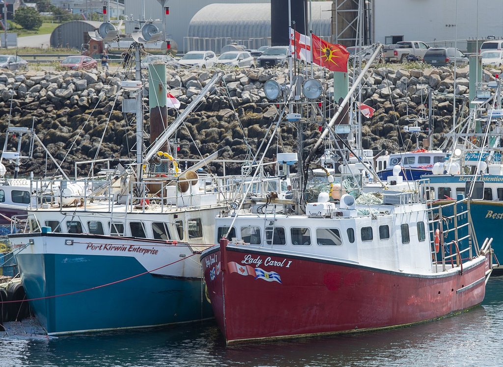 Fishing boats from the Sipekne'katik First Nation prepare for the start of its self-regulated treaty lobster fishery in Saulnierville, N.S. on Monday, Aug. 16, 2021. THE CANADIAN PRESS/Andrew Vaughan.