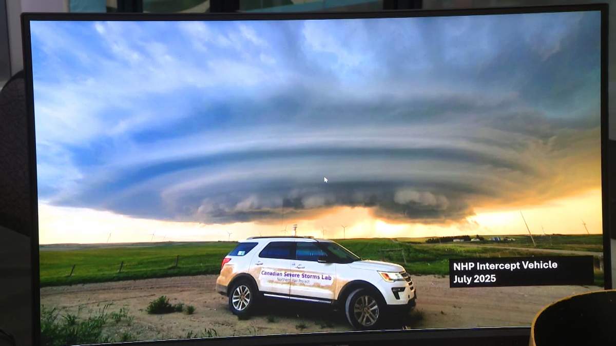 The Northern Hail Projects' hail storm intercept vehicle, called 'Hail Swath" is one of the specialized tools they use for their research into hail storms.